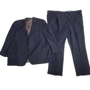 Jack Victor Navy Stripe Two Button Wool Suit 2 Piece 54R jacket 50R pant Canada
